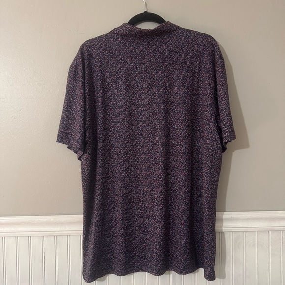 Callaway Golf Polo Shirt Mens Large All Over Print Peppers Opti Dri Stretch Navy - Picture 2 of 6